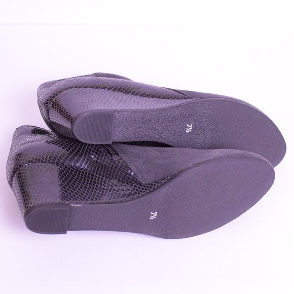 Aquatalia Womens Italian Judith Suede Classic Snake Print Ankle Wedge Bootie 7.5 - Picture 9 of 9